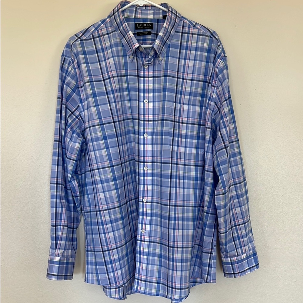 Lauren Ralph Lauren Black Label men’s long sleeve plaid button down size 2XL‎